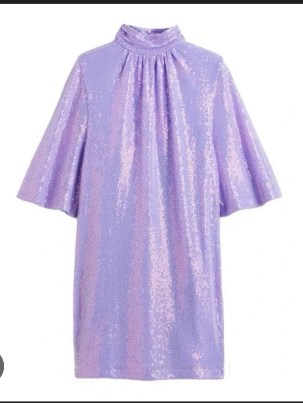 H&M Lavender Sequin High-Neck Dress XL